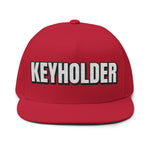 INTO: KEYHOLDER Embroidered Flat Bill Cap – Chastity Dom Hat for Bold Tops & Erotic Power Play