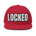 INTO: LOCKED Embroidered Flat Bill Cap – Chastity Lifestyle Hat for Caged Subs, Kinksters & Devoted Toys