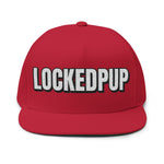 INTO: LOCKEDPUP Embroidered Flat Bill Cap – Kink Hat for Chaste Pups, Obedient Subs & Playful Power Exchange
