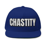 INTO: CHASTITY Embroidered Flat Bill Cap – Kink Hat for Caged Subs, Keyholder Dynamics & Erotic Denial Enthusiasts