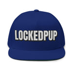 INTO: LOCKEDPUP Embroidered Flat Bill Cap – Kink Hat for Chaste Pups, Obedient Subs & Playful Power Exchange