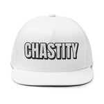 INTO: CHASTITY Embroidered Flat Bill Cap – Kink Hat for Caged Subs, Keyholder Dynamics & Erotic Denial Enthusiasts