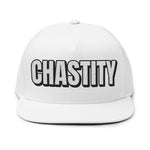 INTO: CHASTITY Embroidered Flat Bill Cap – Kink Hat for Caged Subs, Keyholder Dynamics & Erotic Denial Enthusiasts
