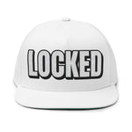 INTO: LOCKED Embroidered Flat Bill Cap – Chastity Lifestyle Hat for Caged Subs, Kinksters & Devoted Toys
