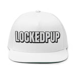 INTO: LOCKEDPUP Embroidered Flat Bill Cap – Kink Hat for Chaste Pups, Obedient Subs & Playful Power Exchange