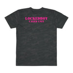 Locktober LockedBoy Caged Unit Camo Dog Tag Tee – Military-Inspired Fetish Streetwear