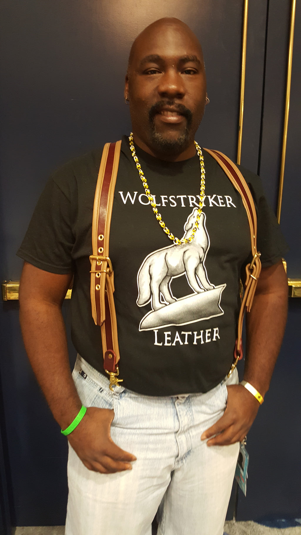 Karung Snakeskin Suspenders with Lambskin Edge