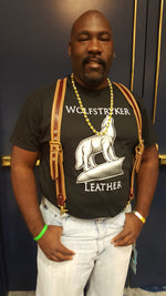 Karung Snakeskin Suspenders with Lambskin Edge