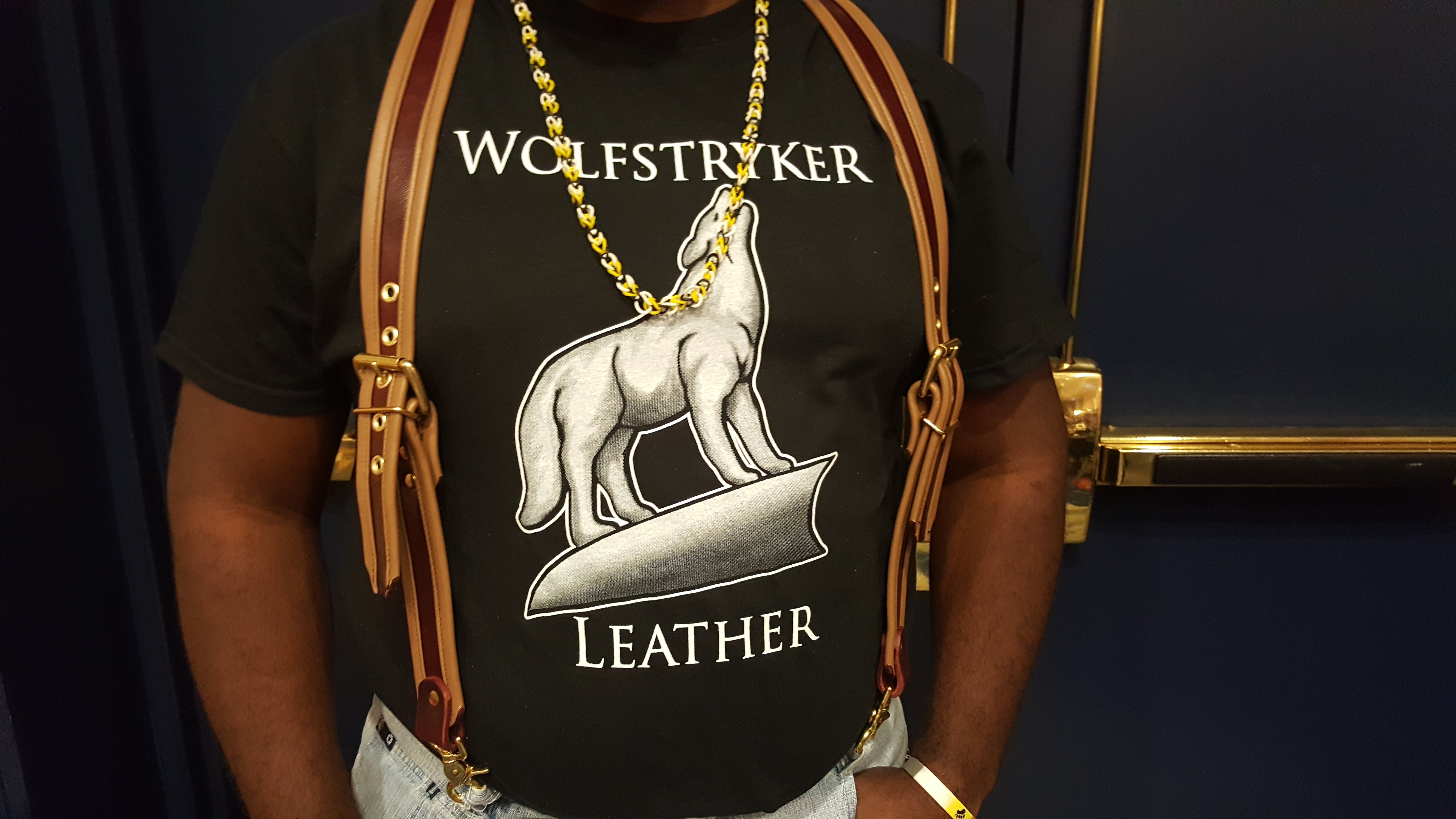 Karung Snakeskin Suspenders with Lambskin Edge