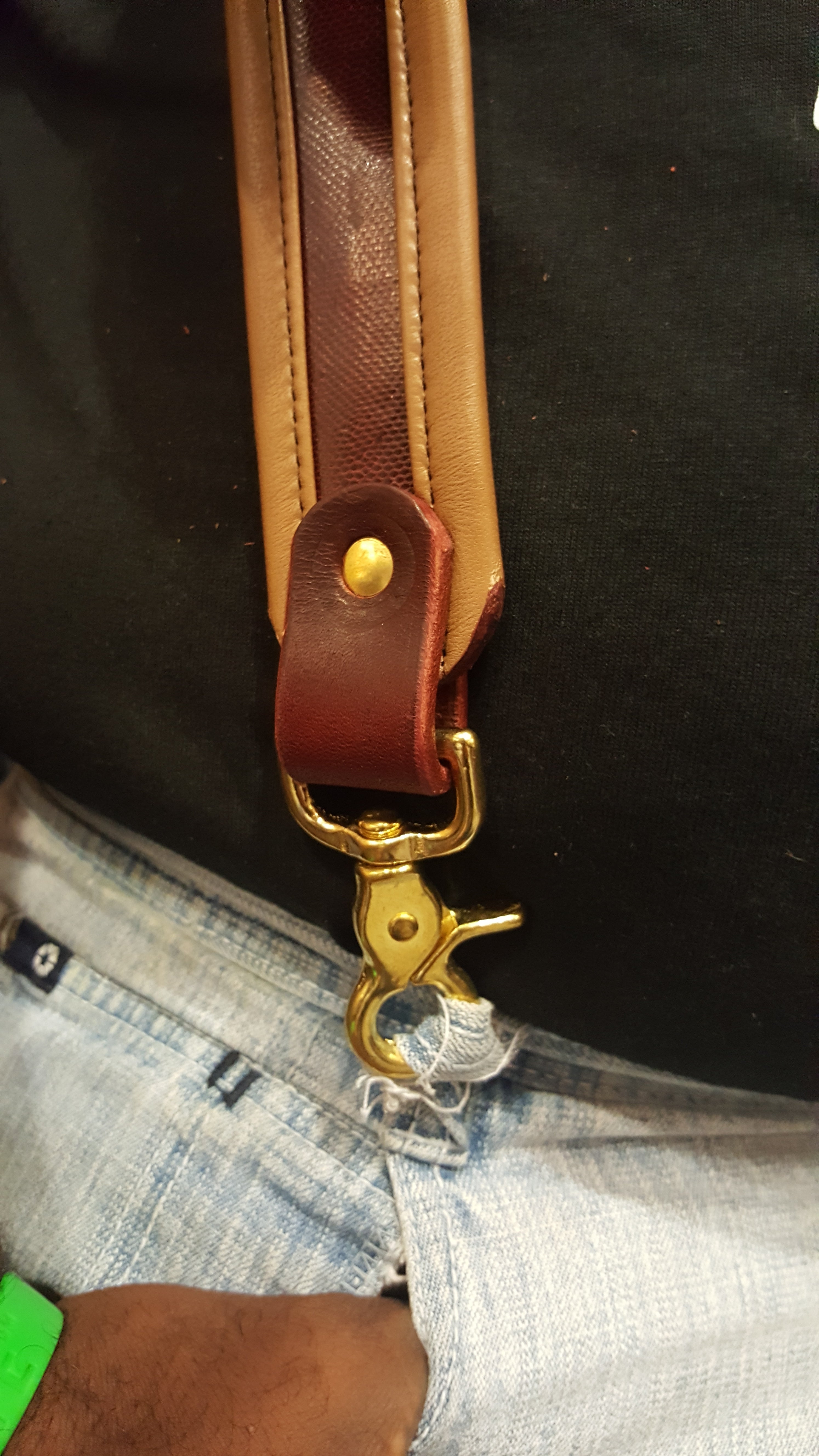 Karung Snakeskin Suspenders with Lambskin Edge