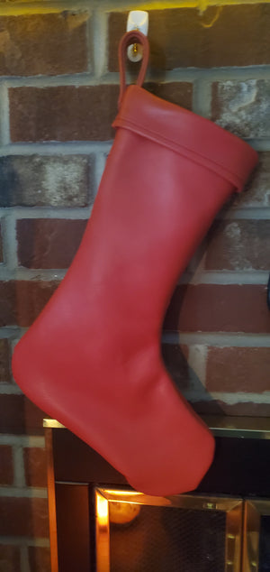 Leather Christmas Stocking - 100% Hand Made in the USA. Monogramming Available.