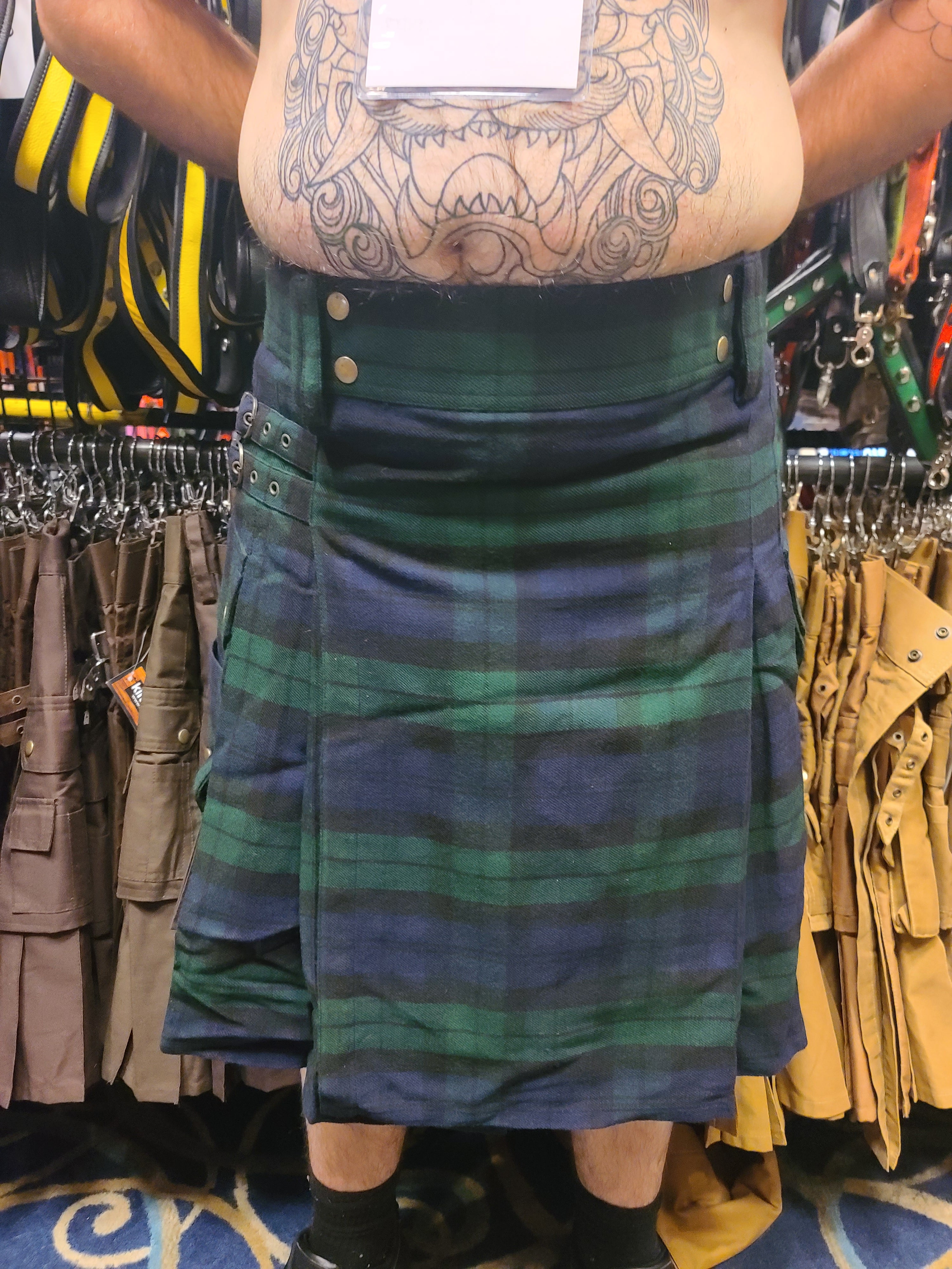 Black Watch Tartan Kilt by KiltedBros Hunter Green/Navy Blue Plaid