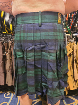 Kilt tartan à carreaux vert chasseur/bleu marine par KiltedBros