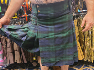 Kilt tartan à carreaux vert chasseur/bleu marine par KiltedBros