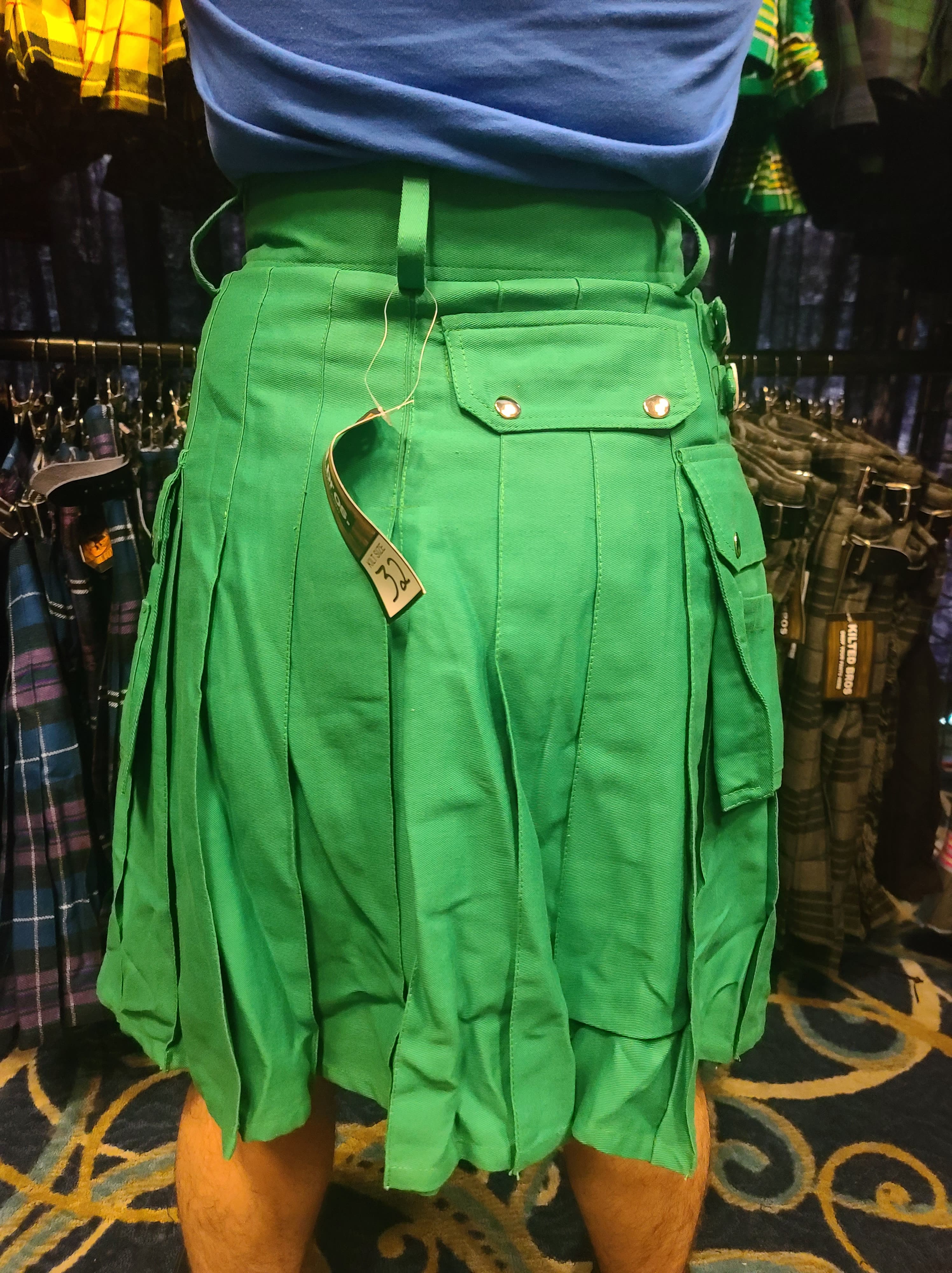 Kilt utilitaire en Kelly Green par KiltedBros