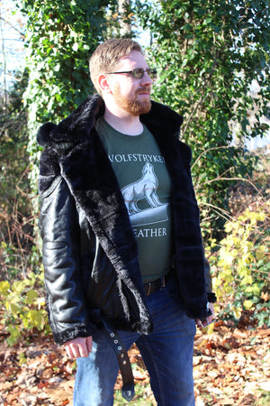 Black Leather and Fur Jacket by Otter and The Fox