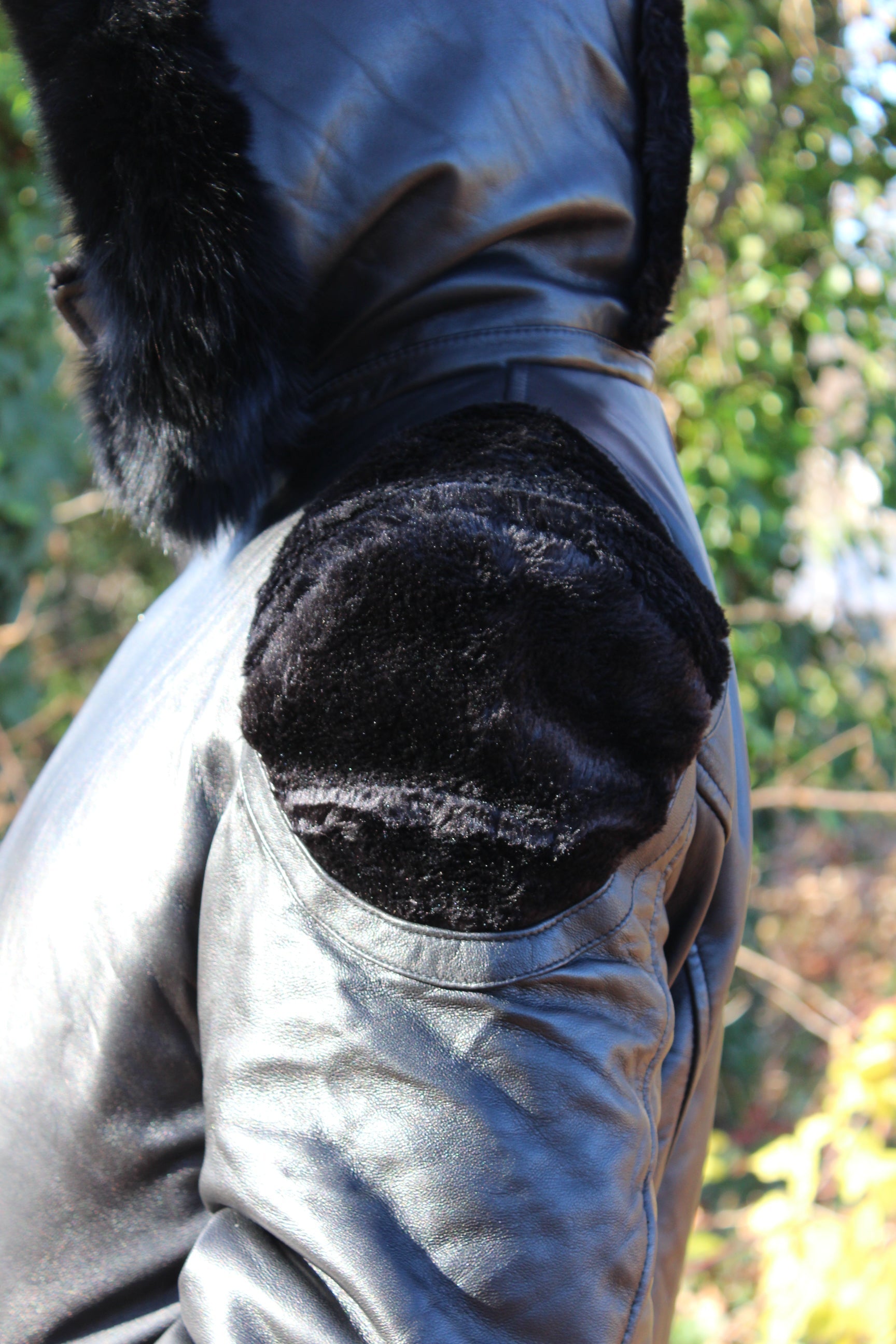 Black Leather and Fur Jacket by Otter and The Fox