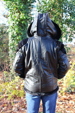 Black Leather and Fur Jacket by Otter and The Fox