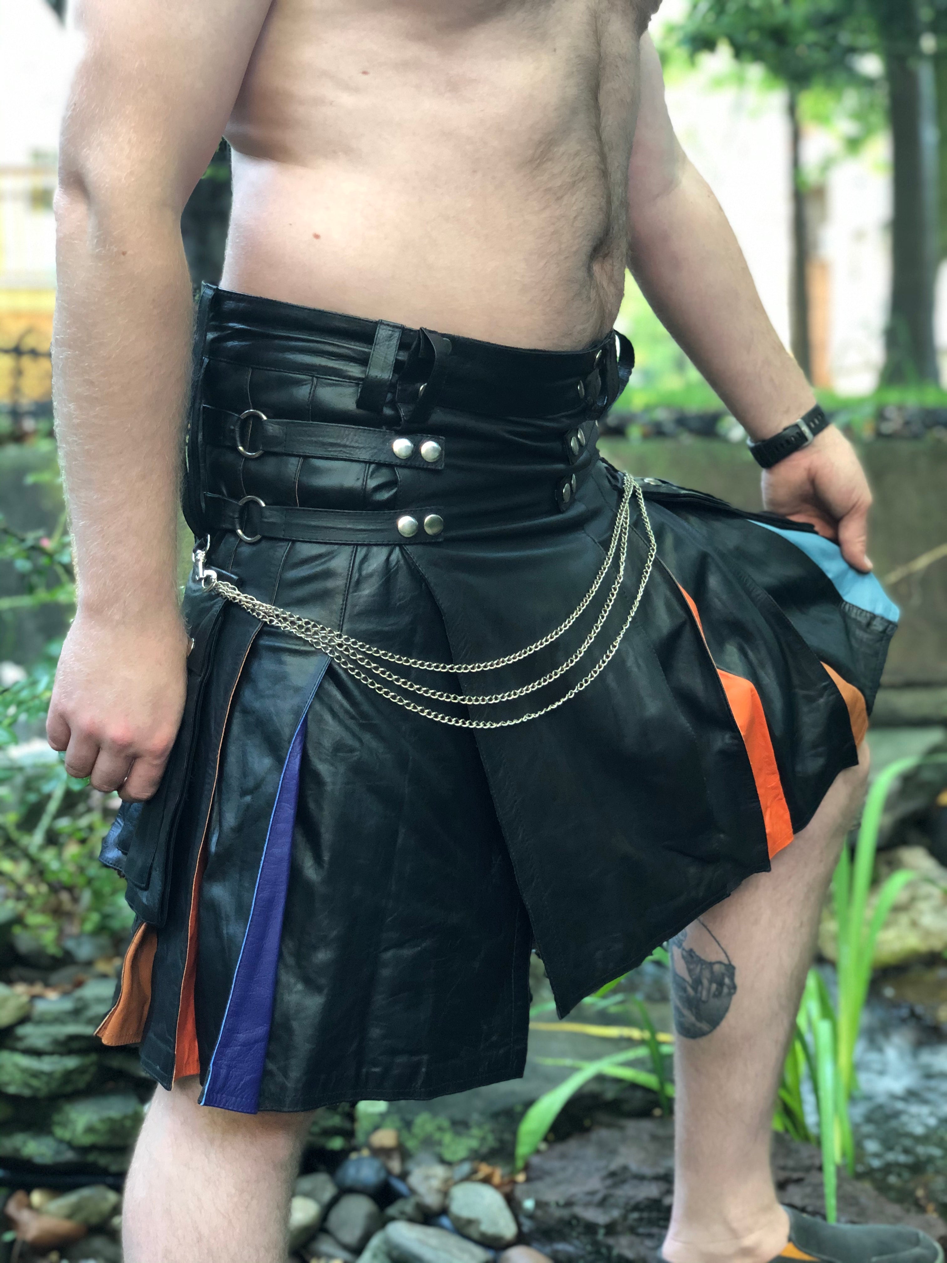 Kilt de fierté arc-en-ciel de loutre et de renard