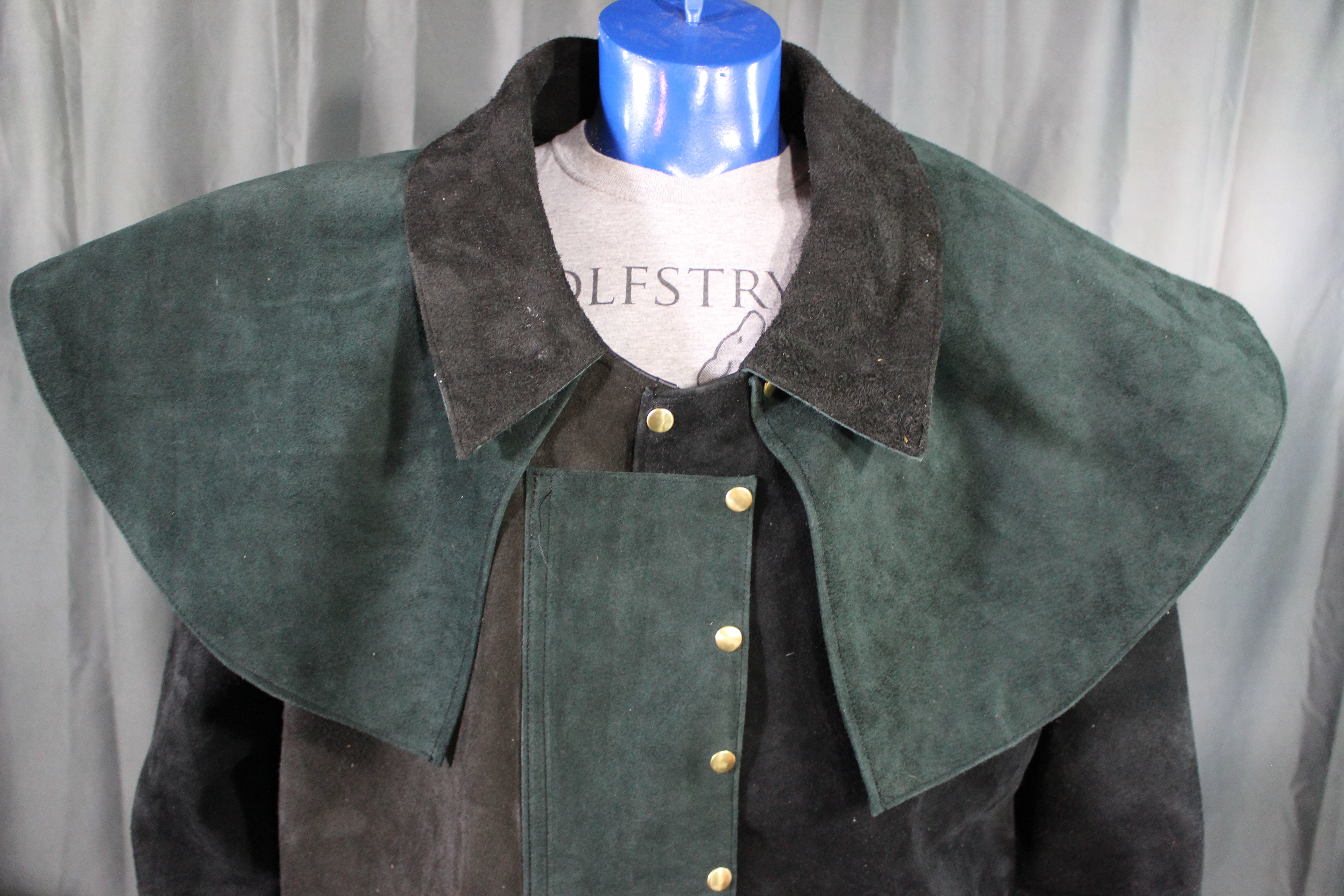 Suede Leather Duster (shortened) with Mantle