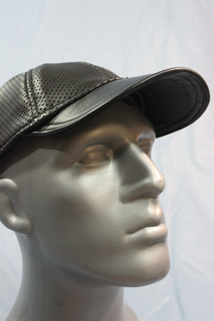 Casquette de baseball en cuir perforé