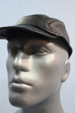 Short Brim Leather Baseball Cap