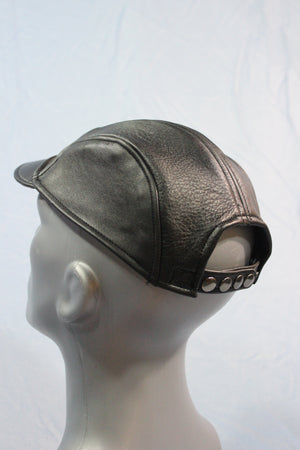 Short Brim Leather Baseball Cap