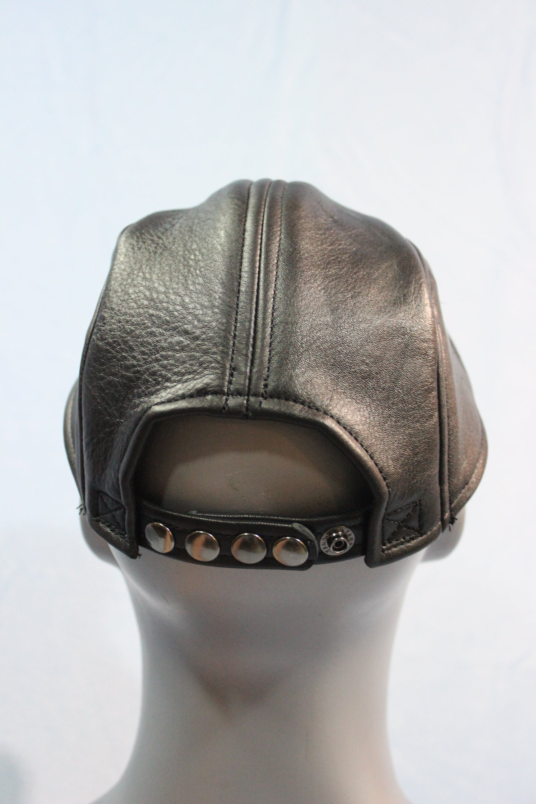 Short Brim Leather Baseball Cap