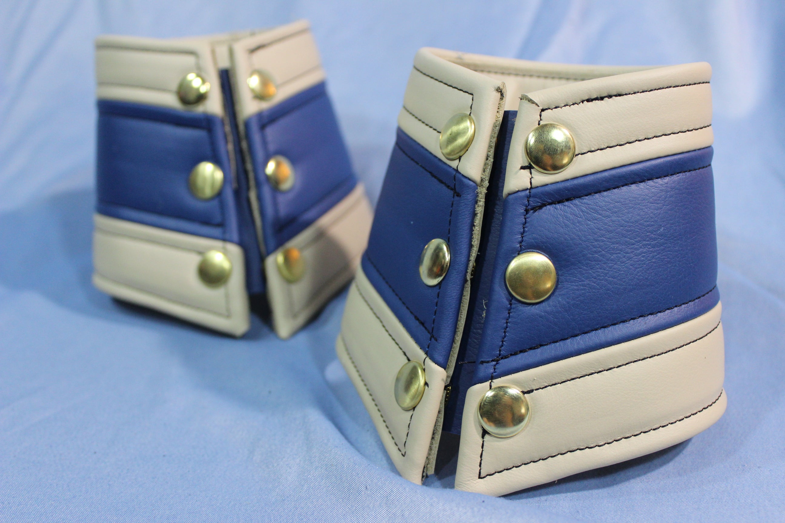 White and Blue Bracers