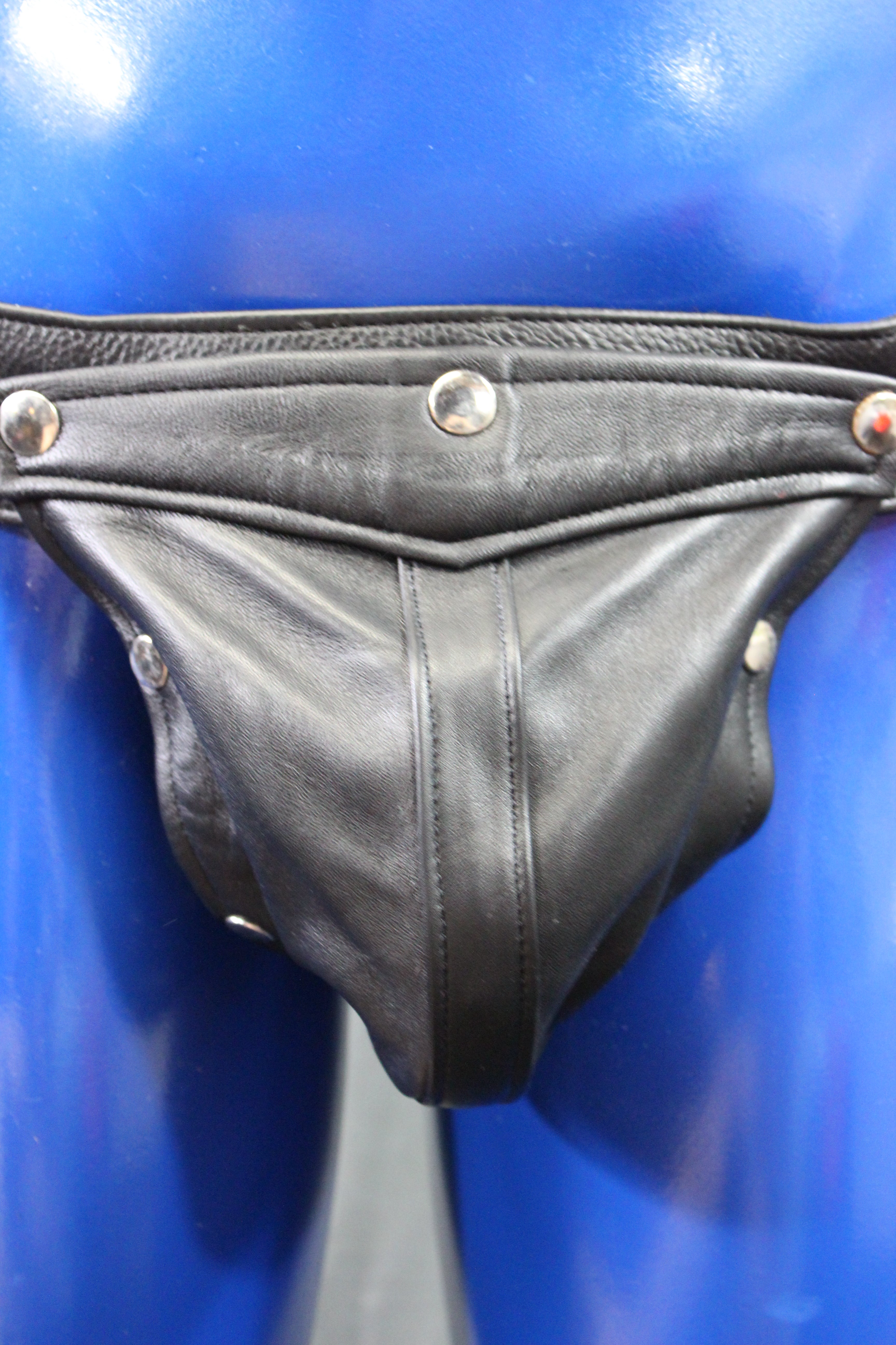 Black Leather Jock with built in Cockring