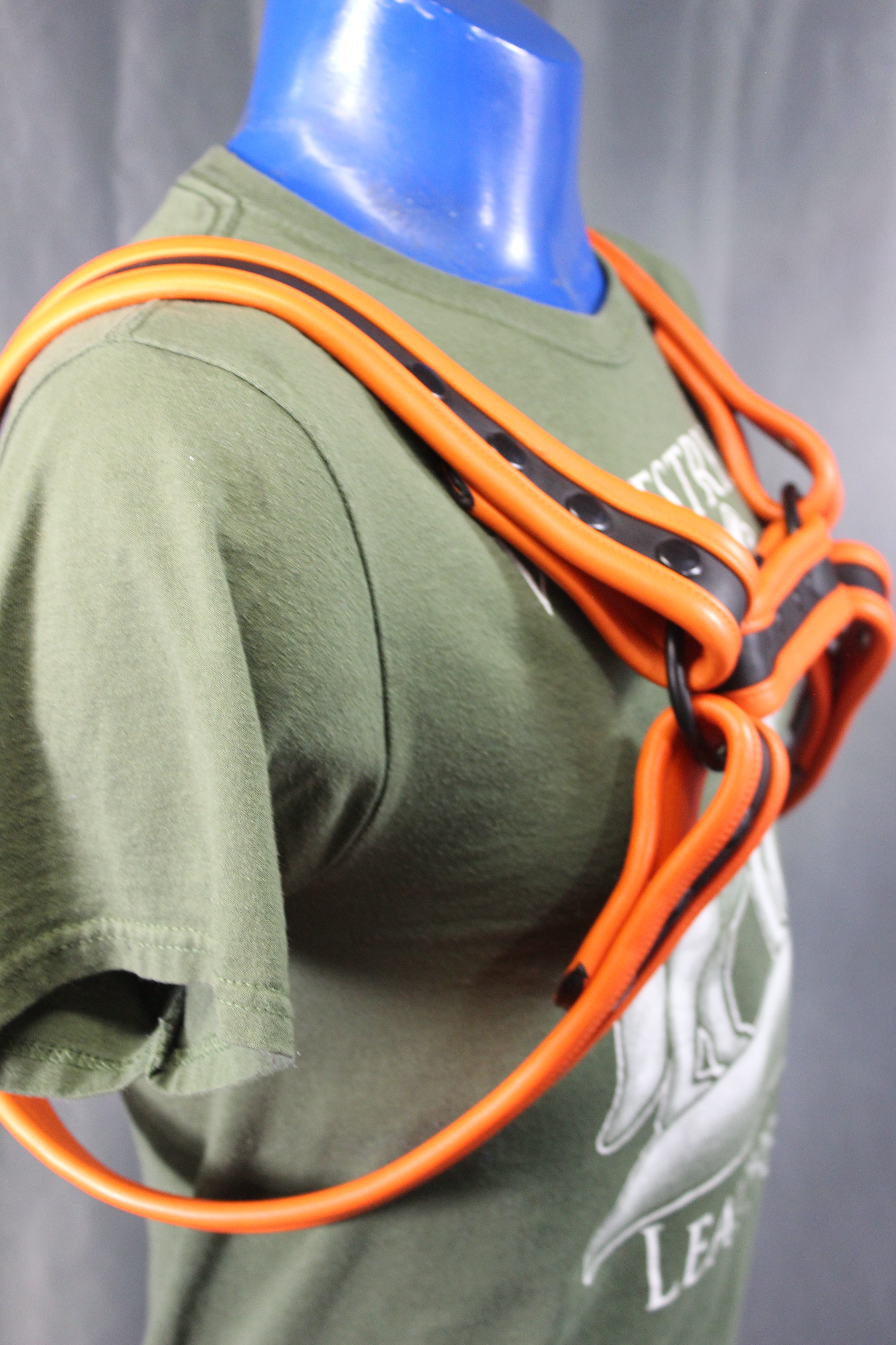 Black and Orange Bulldog Harness and Jock Combo!