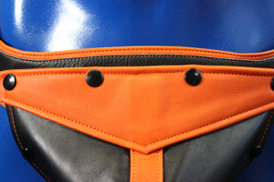 Black and Orange Bulldog Harness and Jock Combo!