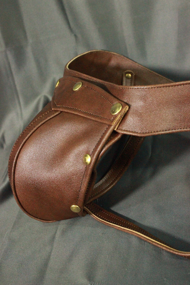 Brown Jockstrap with Brass Hardware