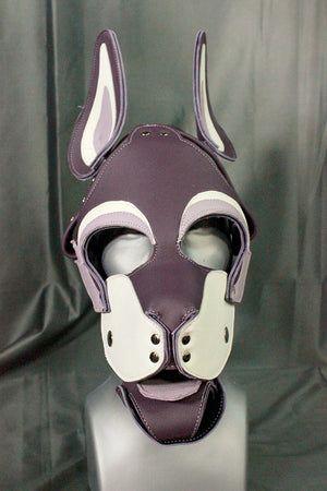 Husky Pup Hood in Purple, Lavender, and White