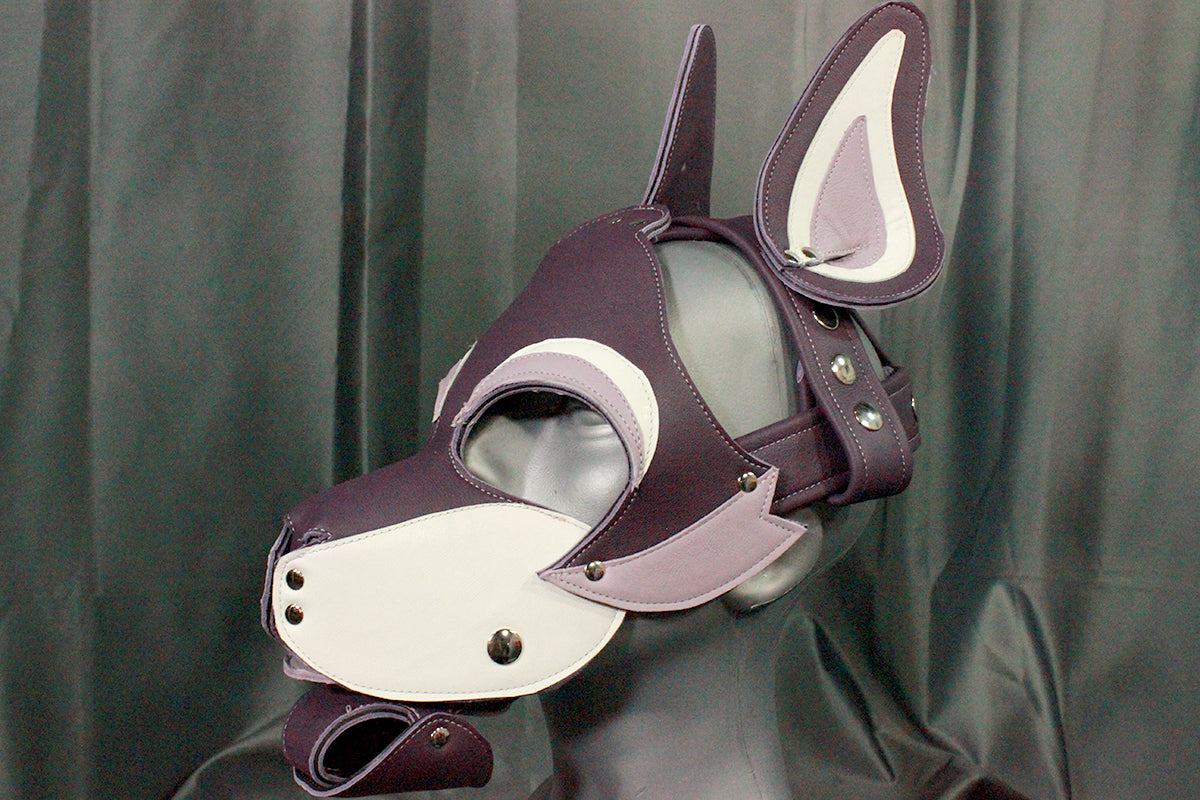 Husky Pup Hood in Purple, Lavender, and White