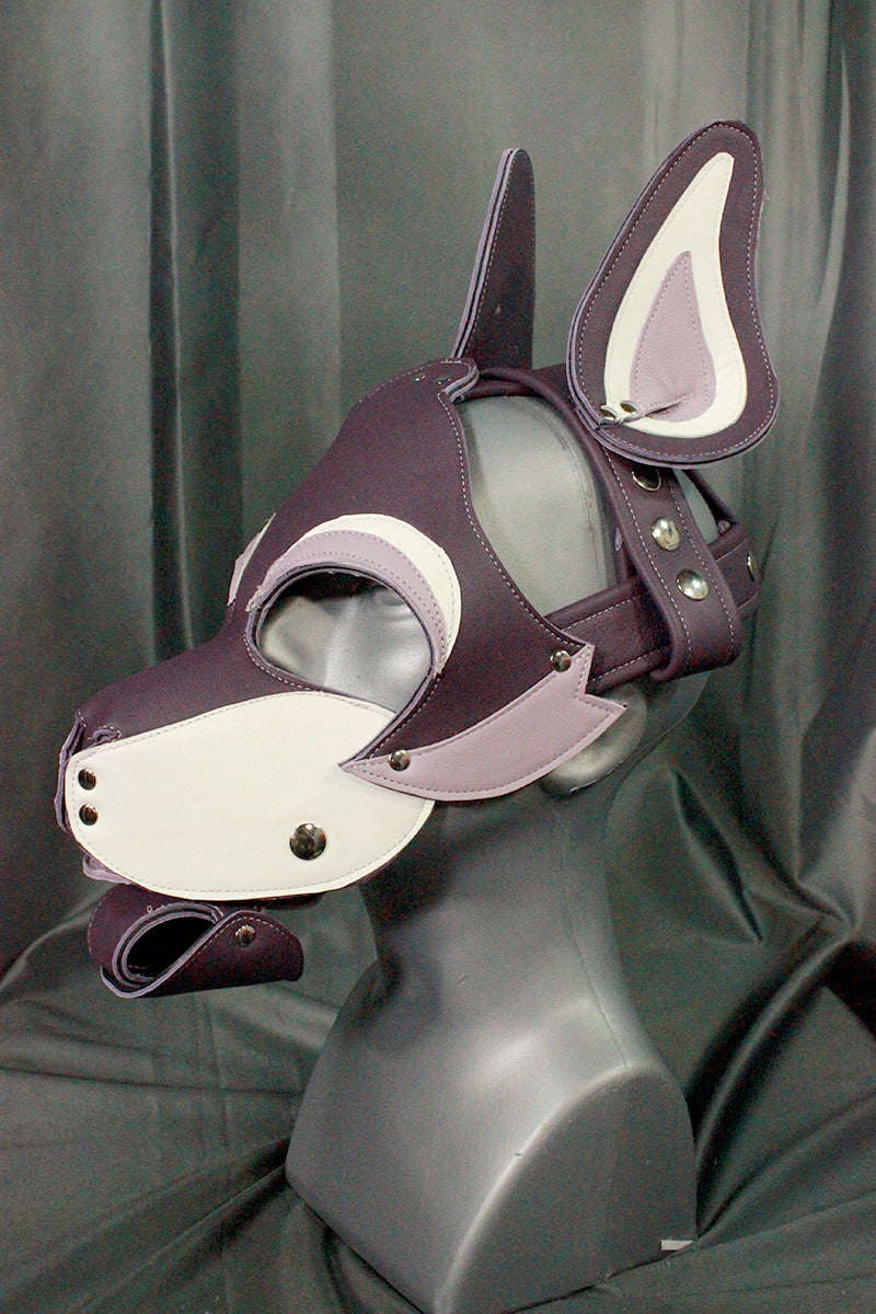 Husky Pup Hood in Purple, Lavender, and White