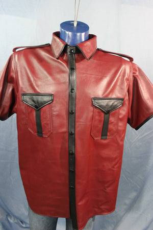 Formal Leather Dress Shirt Black / Black Formal Leather Dress Shirt Black / Black