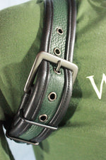 Green Half-Harness with Black Edging