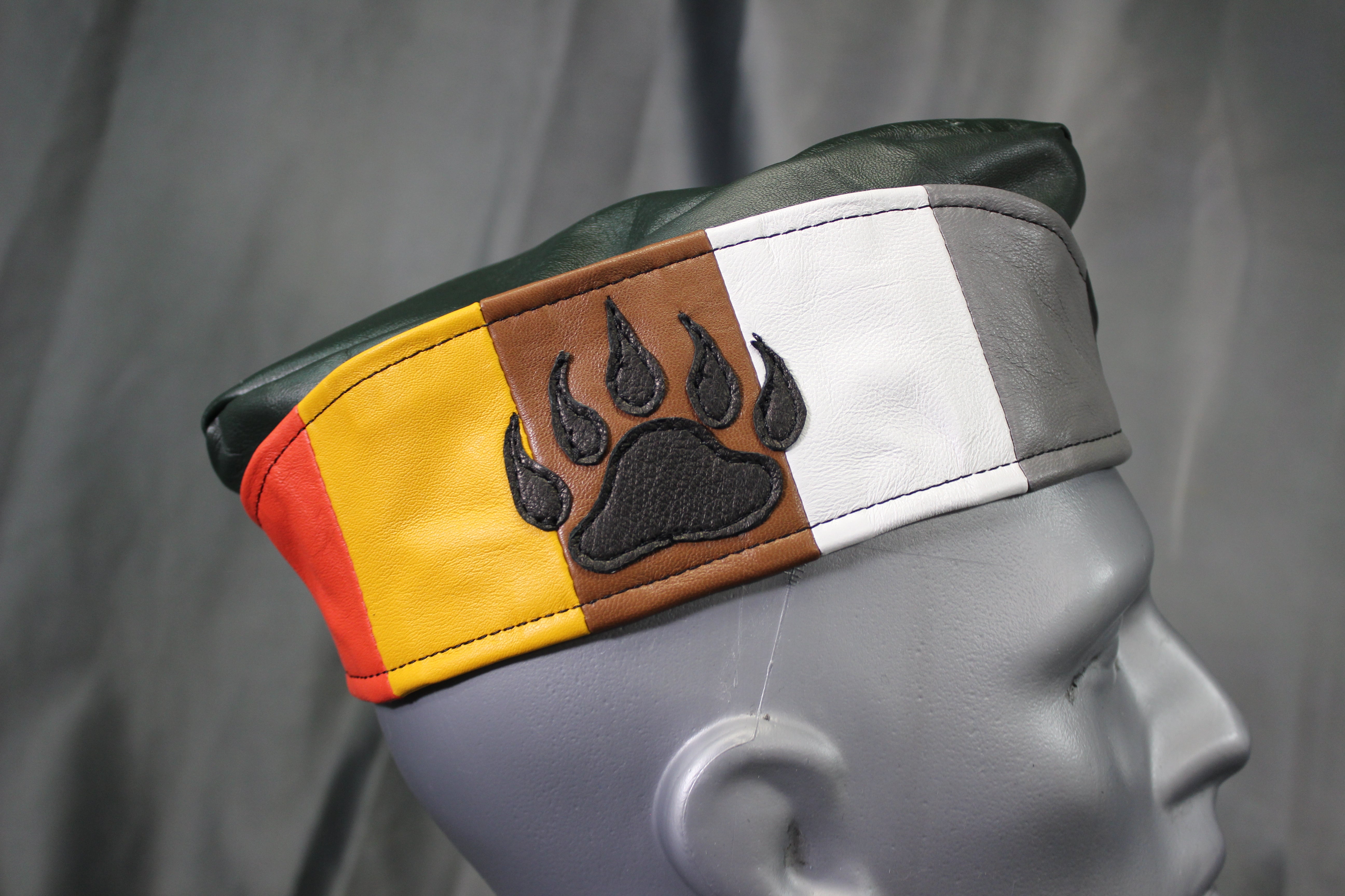 Bear Pride Leather Garrison Cap