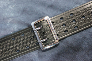 Duty Belt with Basketweave Embossing and Sam Brown Buckle and Stud