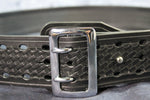 Duty Belt with Basketweave Embossing and Sam Brown Buckle and Stud