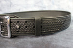 Duty Belt with Basketweave Embossing and Sam Brown Buckle and Stud