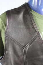 Black Leather Western Style Vest