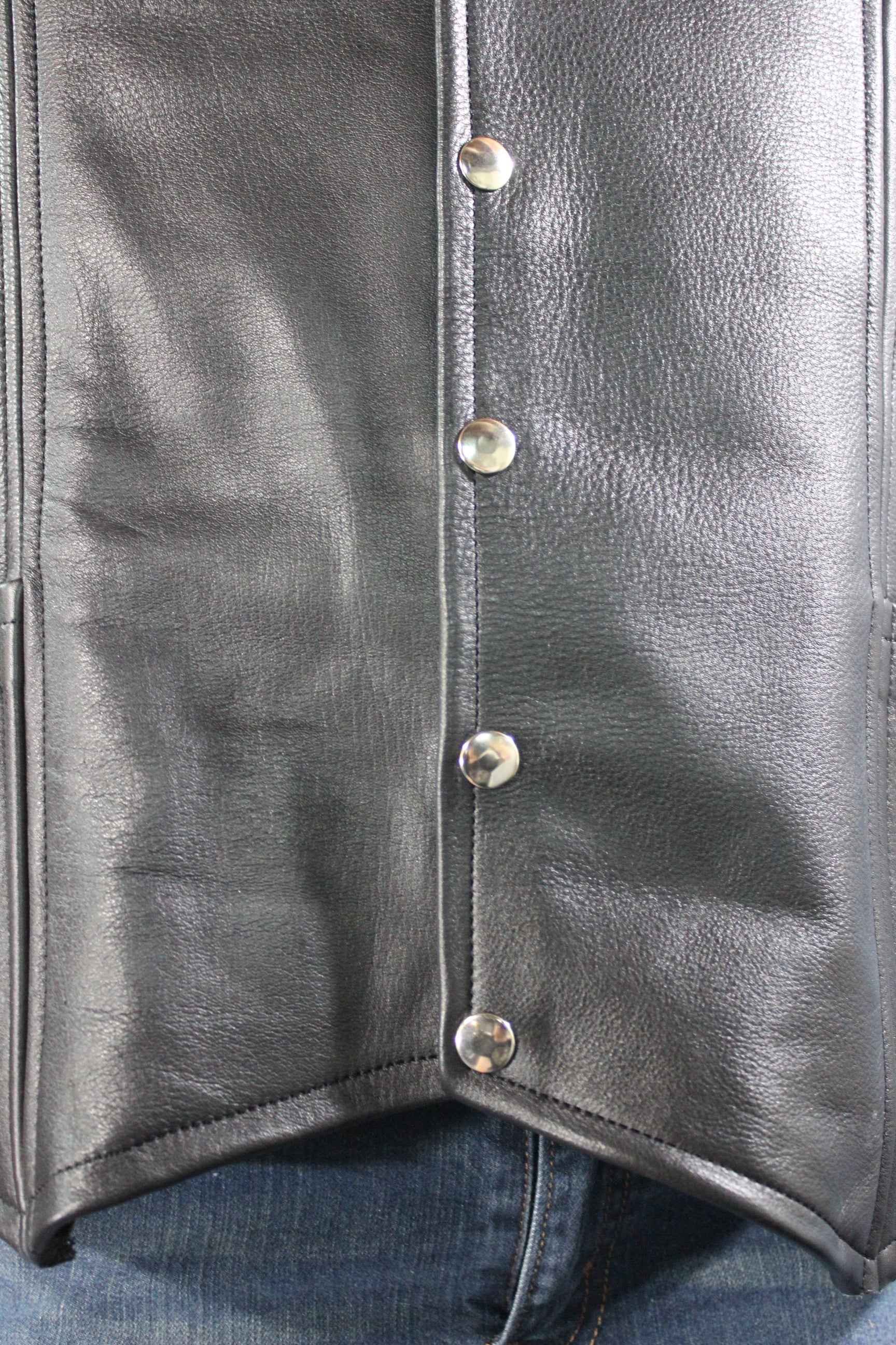 Black Leather Western Style Vest