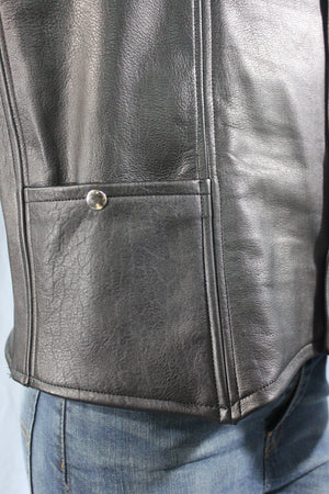 Black Leather Western Style Vest