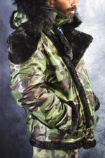 Camo Leather and Fur Jacket by Otter and The Fox