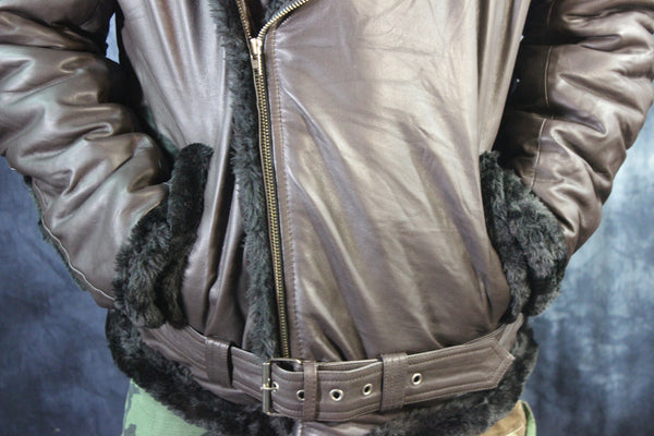 Brown Leather and Fur Jacket by Otter and The Fox – Wolfstryker Leather