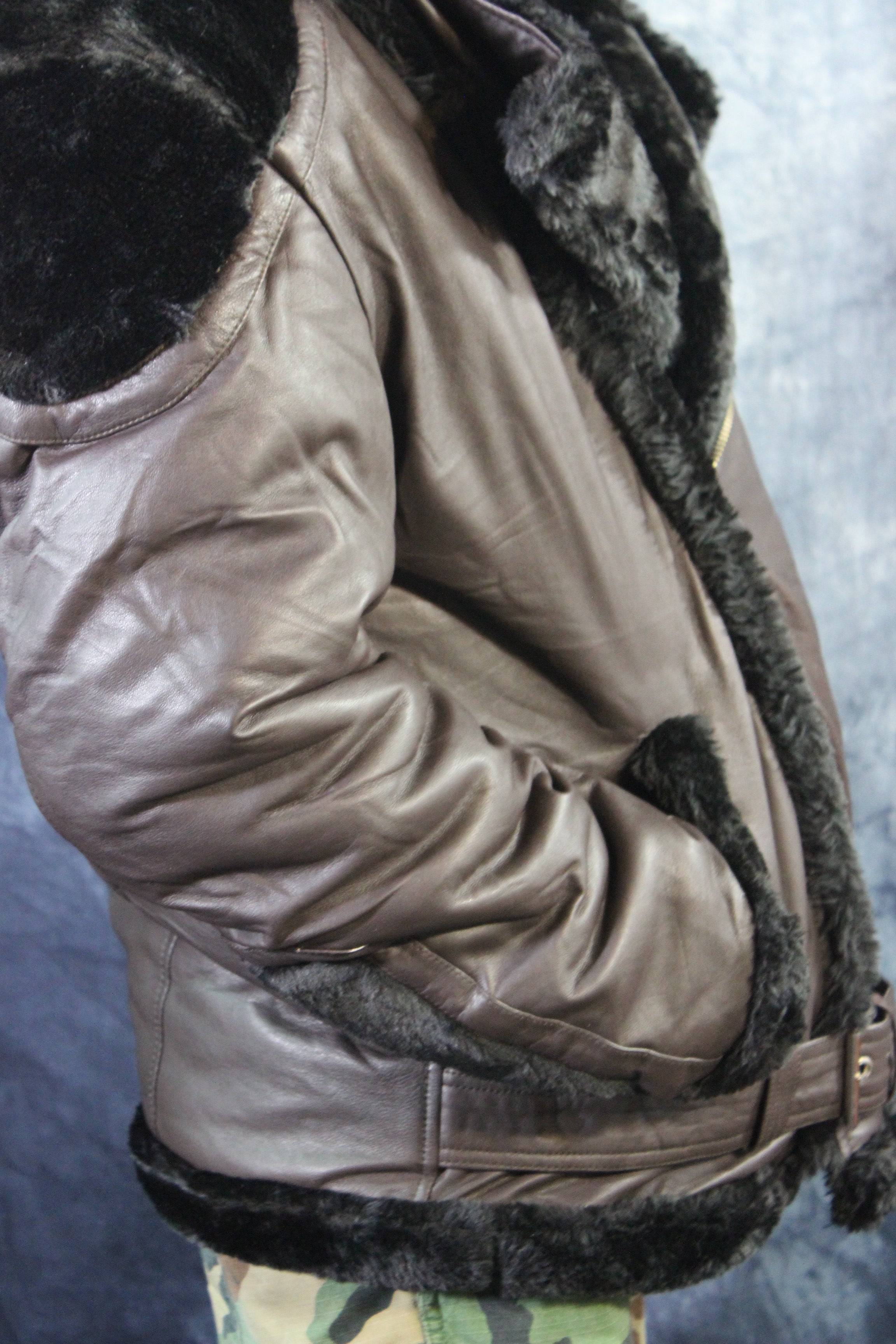 Brown Leather and Fur Jacket by Otter and The Fox