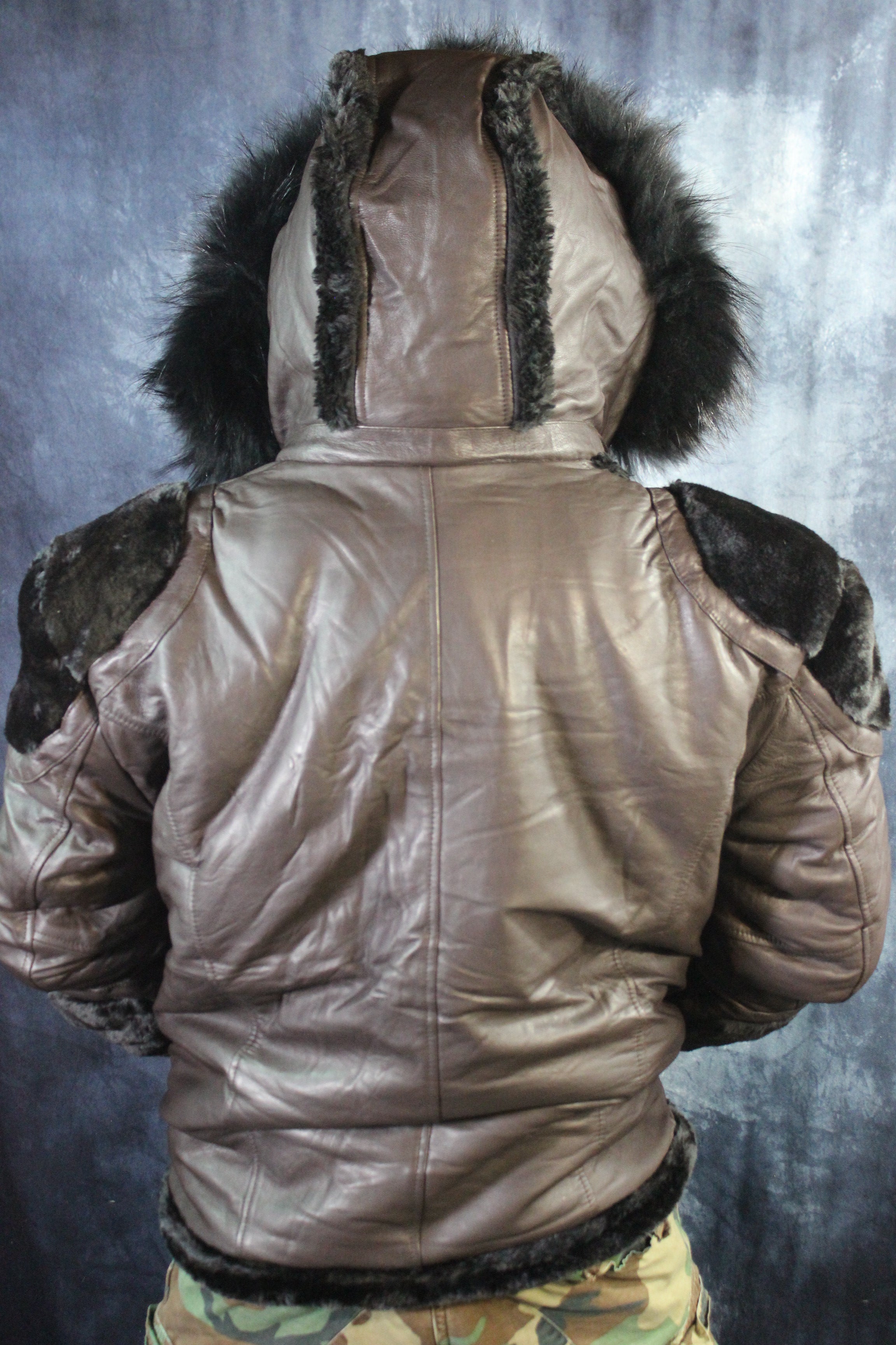 Brown Leather and Fur Jacket by Otter and The Fox