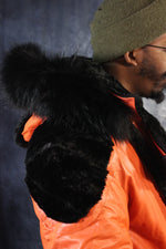 Orange Leather and Fur Jacket by Otter and The Fox